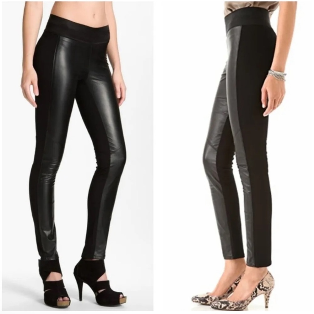 PAIGE Paloma Ponte Faux Leather Leggings Revolve